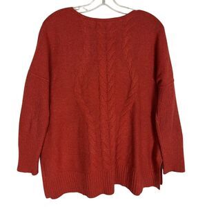 Ply Cashmere Brand Women's 100% Cashmere Crew Neck Sweater Size M Orange